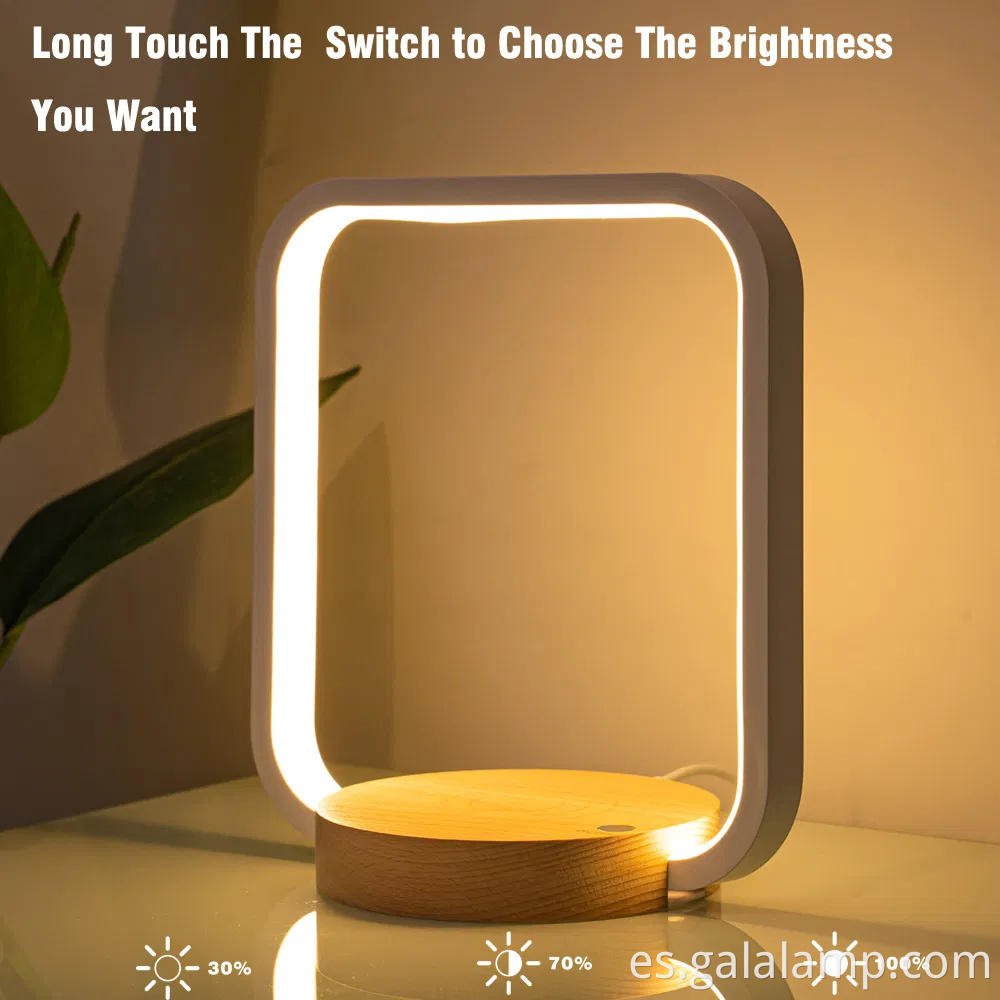 Lámpara de noche LED moderna con estación de carga inalámbrica